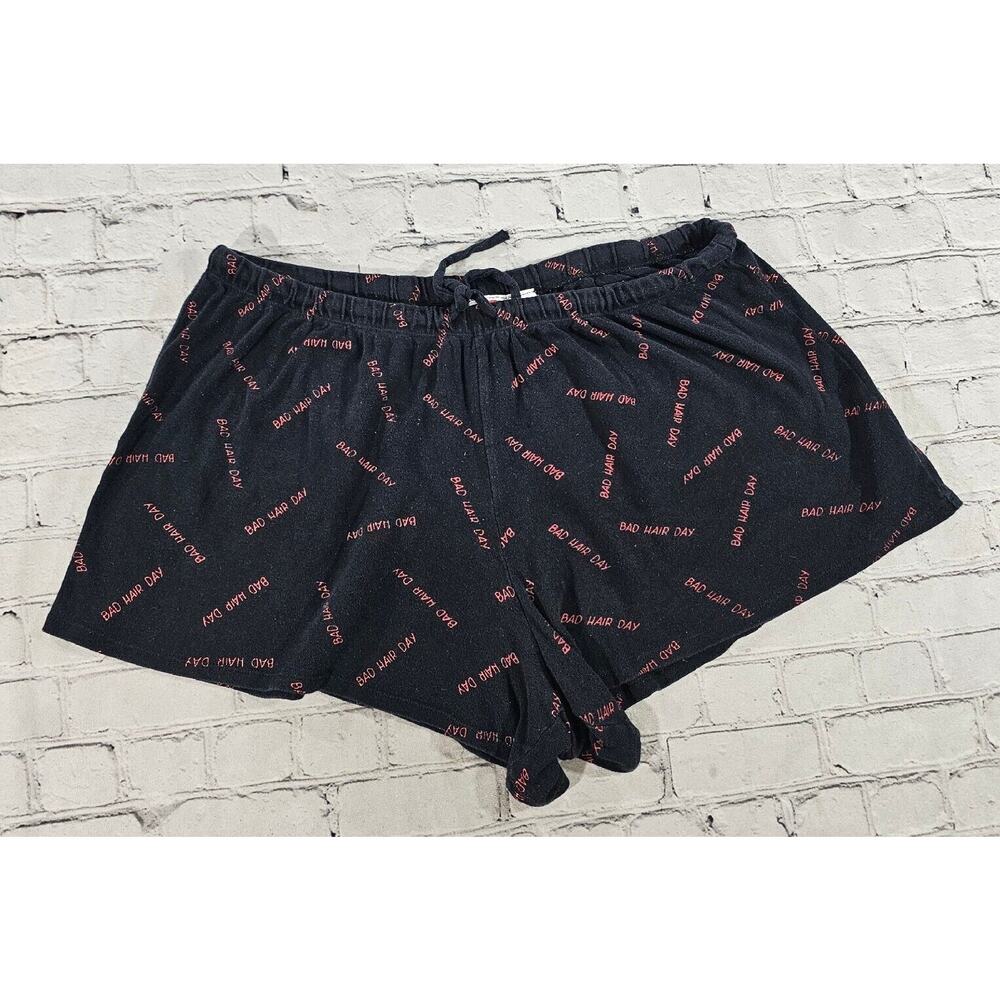 Fred Is Red LOUNGE SHORTS Bad Hair Day Black Red WOMENS SIZE XXL